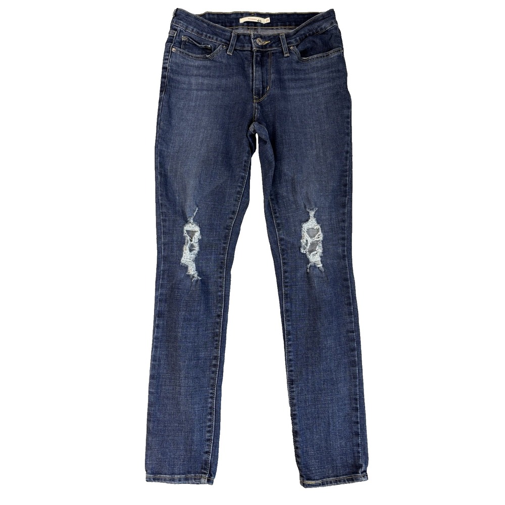 Levi's 711 Skinny Jeans 28 Distressed Ripped Sexy Grunge Y2K Indie Sleaze